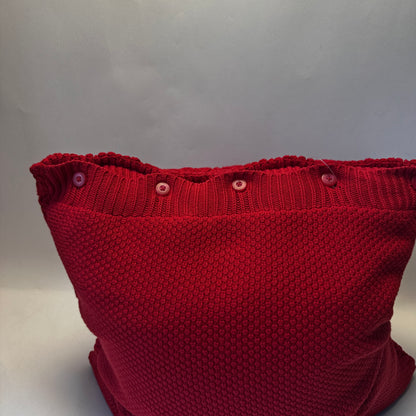 Cable-Knit Cushion - Martin Red