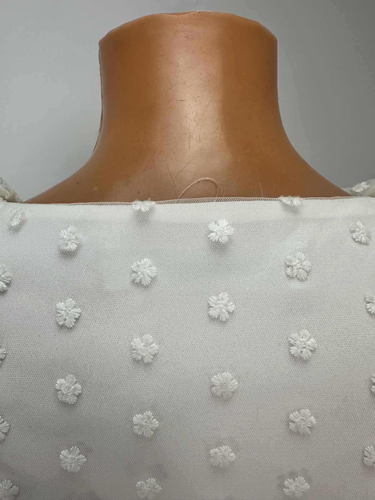 Ruffled Tulle Dress - White - XS