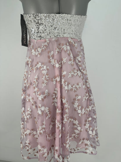 Empire Dress Sequin-Embroidered - Pink/Silver - XS