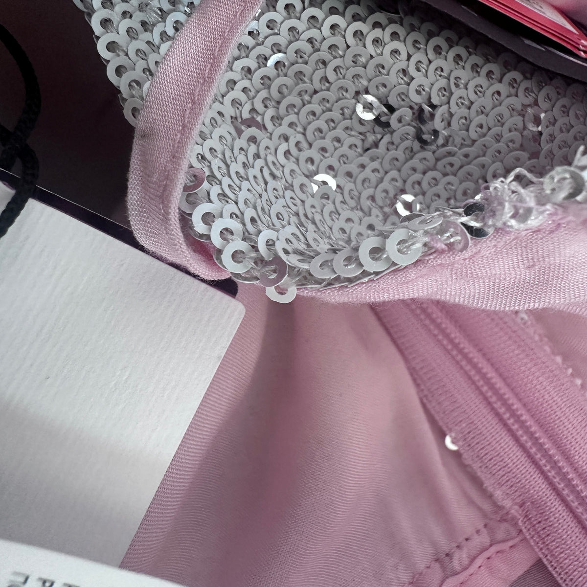 Empire Dress Sequin-Embroidered - Pink/Silver - XS