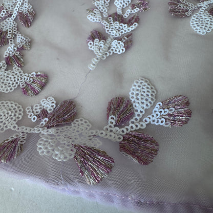 Empire Dress Sequin-Embroidered - Pink/Silver - XS