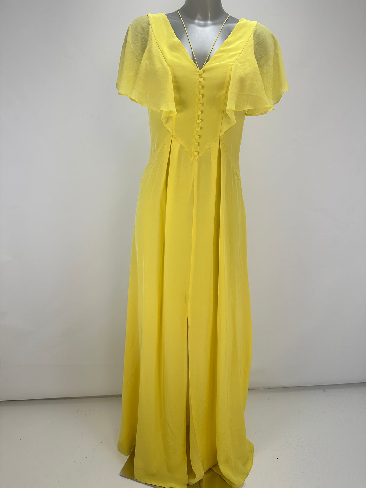 Silk Maxi Dress - Yellow - S