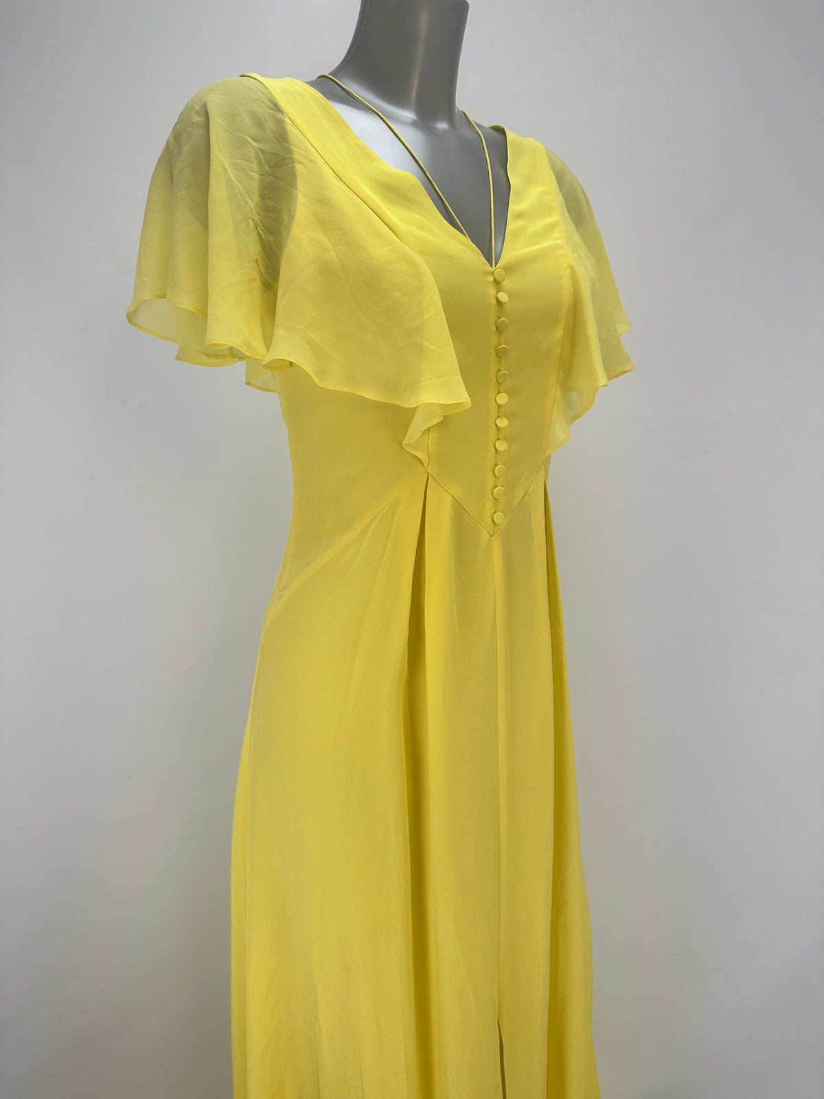 Silk Maxi Dress - Yellow - S