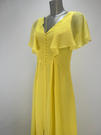 Silk Maxi Dress - Yellow - S