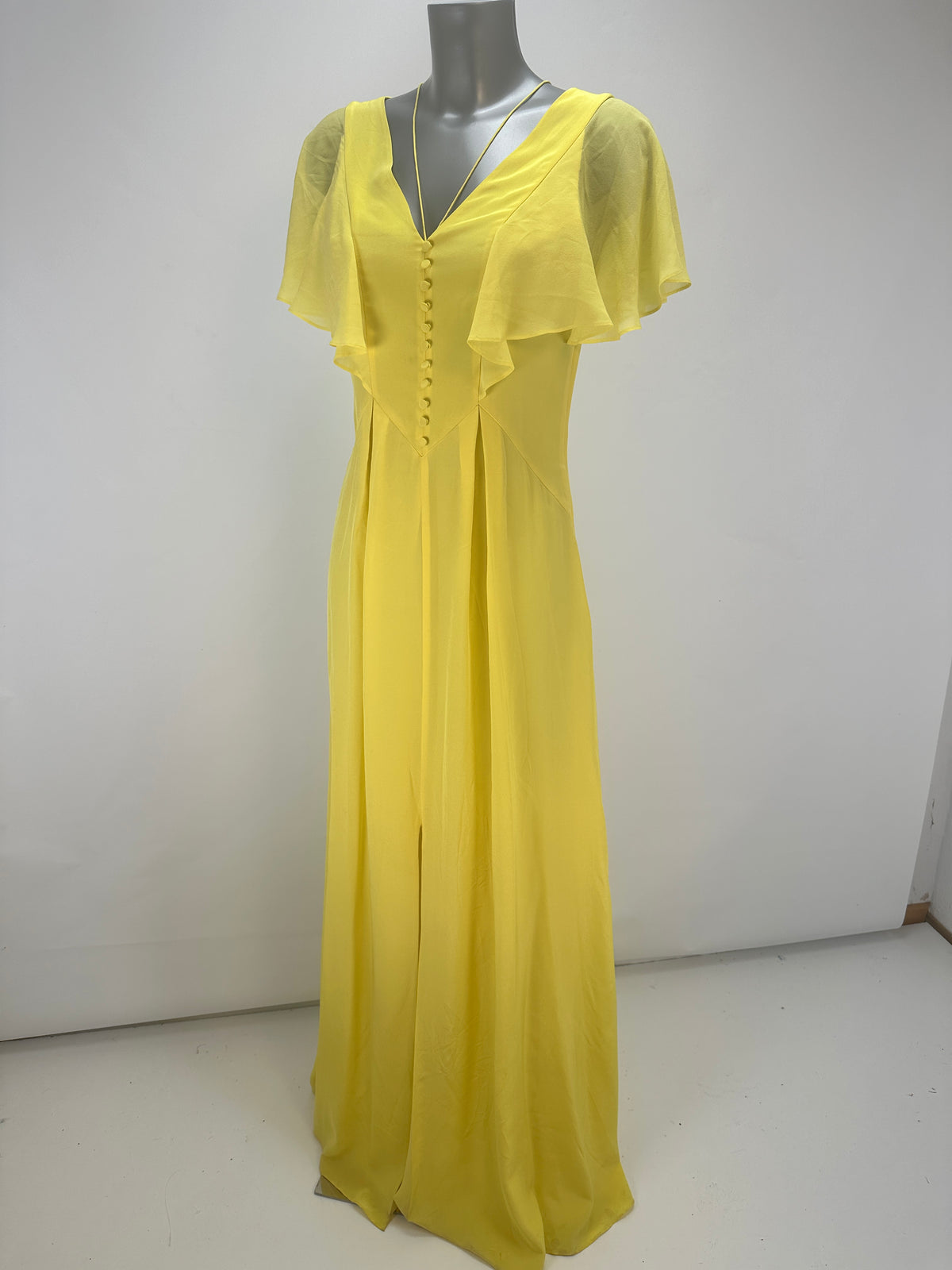 Silk Maxi Dress - Yellow - S