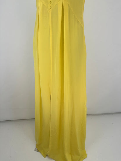 Silk Maxi Dress - Yellow - S