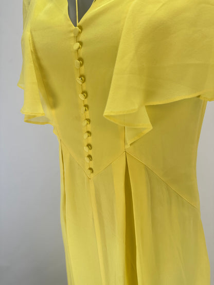 Silk Maxi Dress - Yellow - S