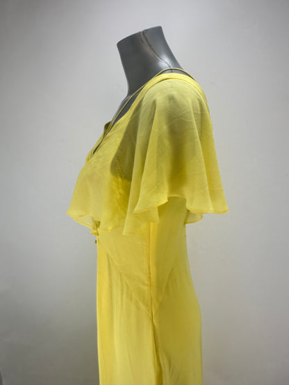 Silk Maxi Dress - Yellow - S