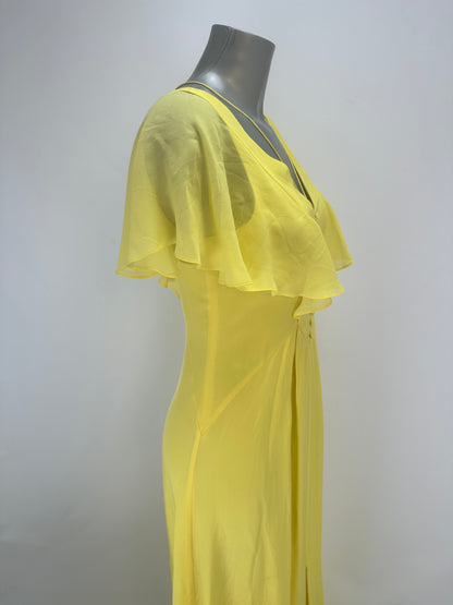 Silk Maxi Dress - Yellow - S