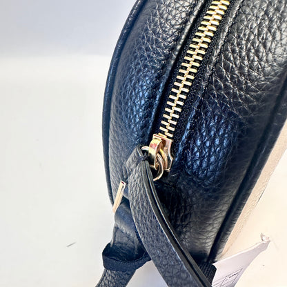 Round Crossbody Bag - Black Pink and Creme