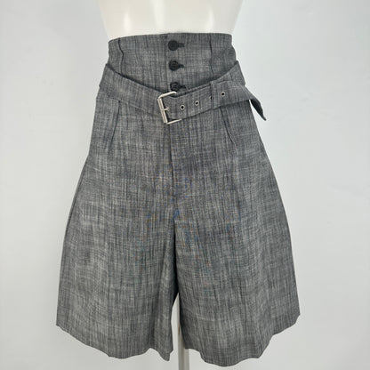 Long Shorts with Belt - Grey - M
