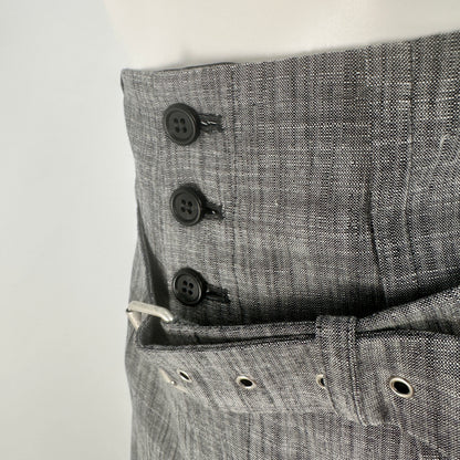 Long Shorts with Belt - Grey - M