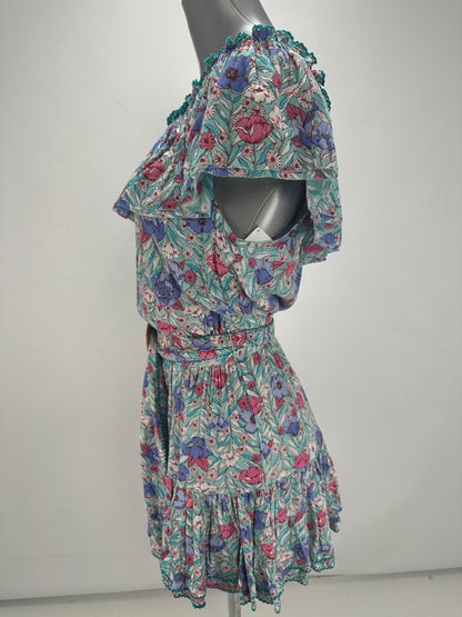Mini Dress Bella - Aqua Petunia - S