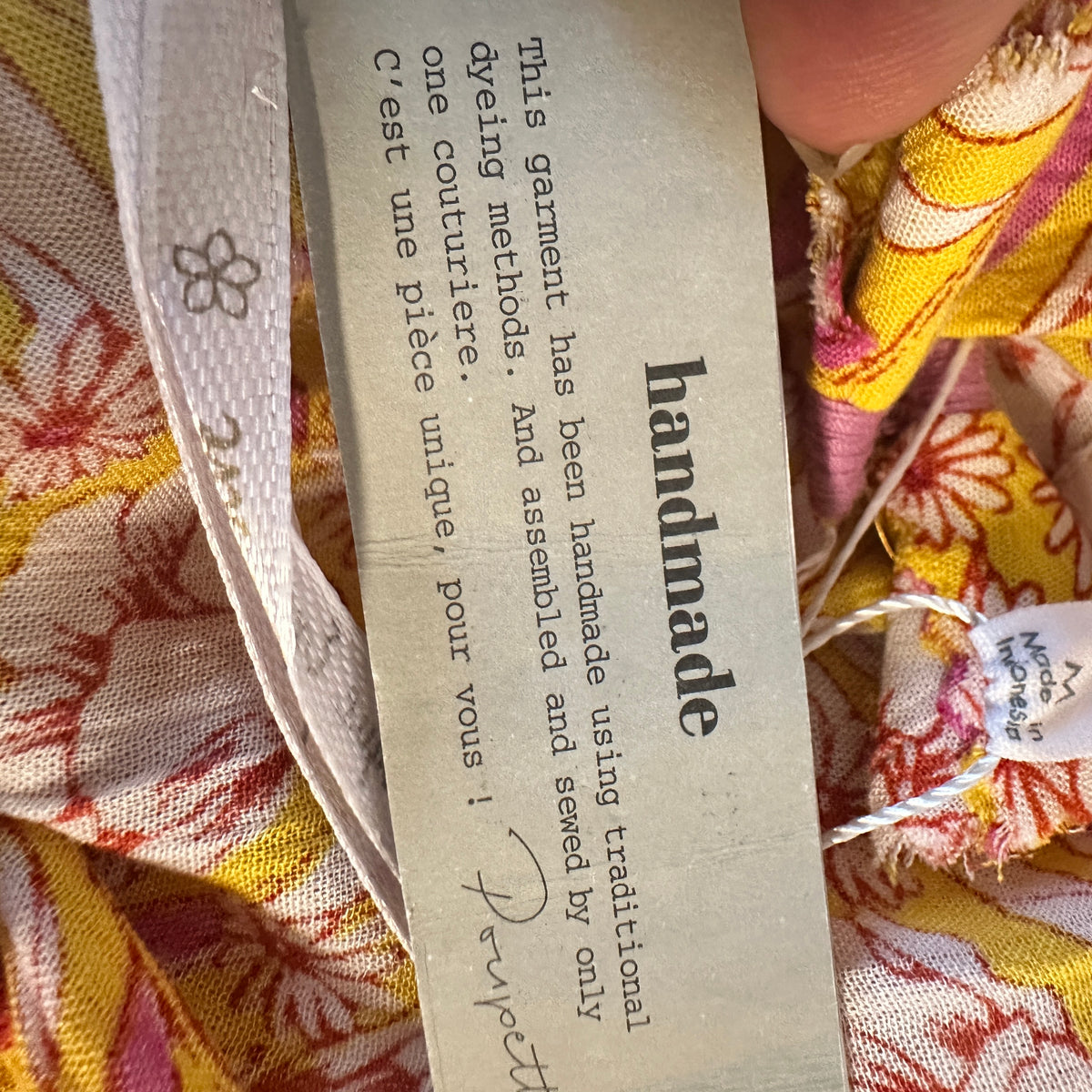 Mini Dress Bella - Yellow-Orange Floral - S