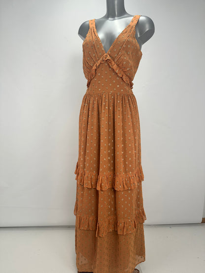 Georgette Maxi Dress - Cognac - M