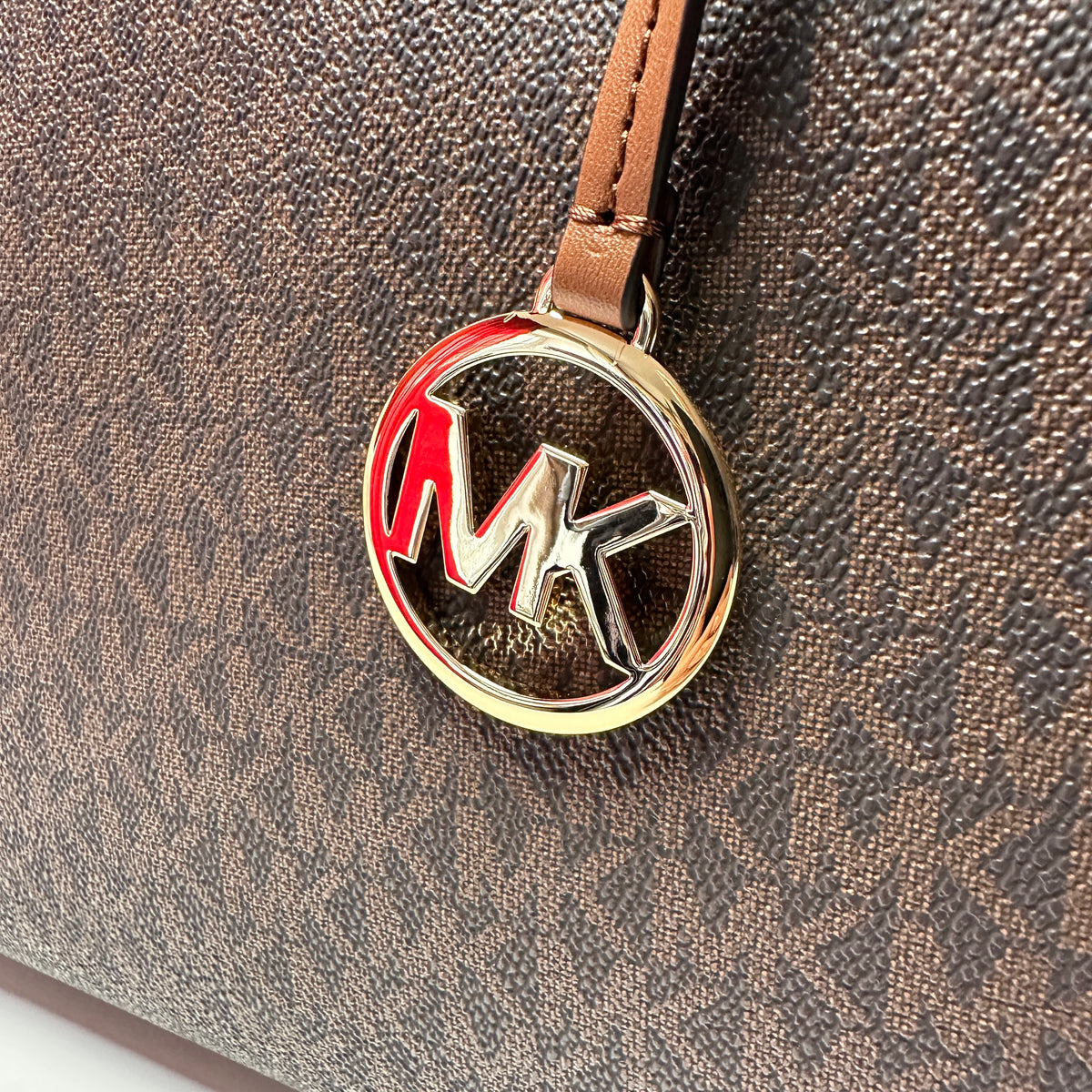 Avril Large Monogram Satchel - Brown