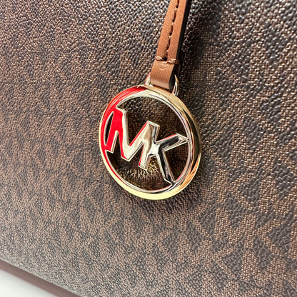 Avril Large Monogram Satchel - Brown