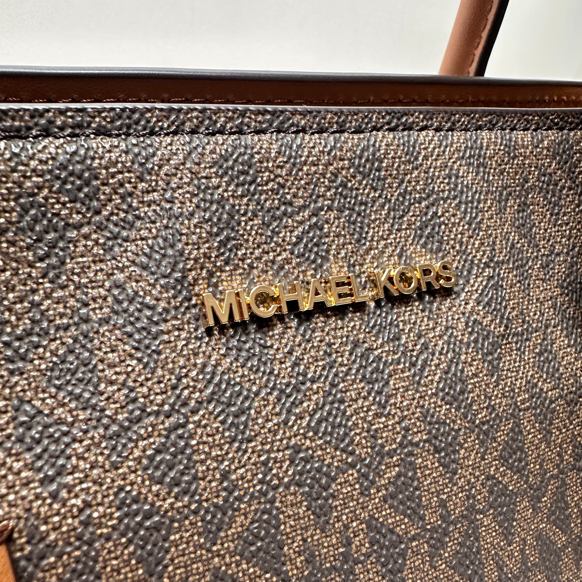 Avril Large Monogram Satchel - Brown