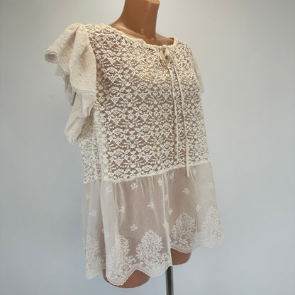 Lace Top - Cream -  XS-S