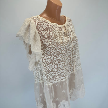 Lace Top - Cream -  XS-S
