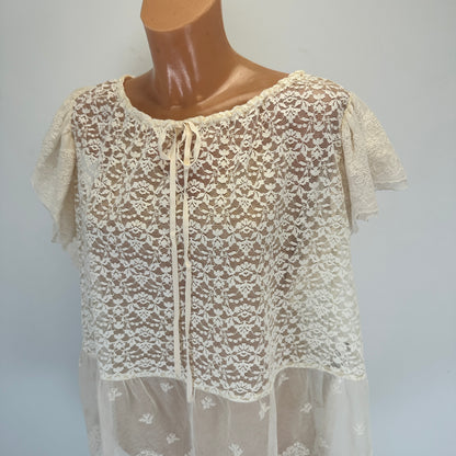 Lace Top - Cream -  XS-S