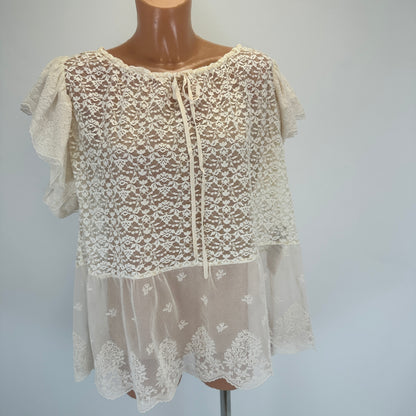 Lace Top - Cream -  XS-S