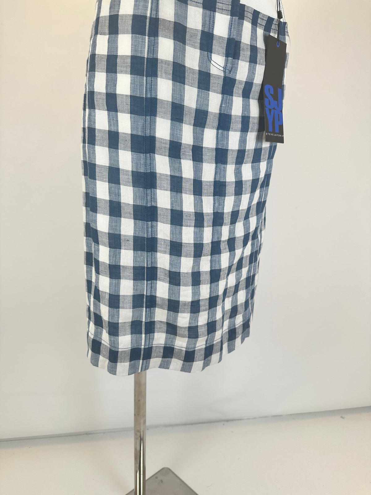 Midi Skirt Trouser Top - White/Blue - S