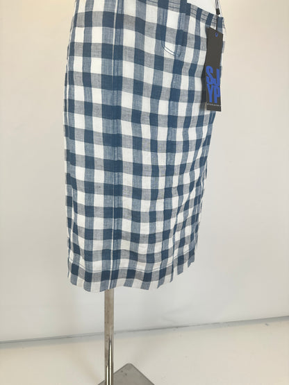 Midi Skirt Trouser Top - White/Blue - S