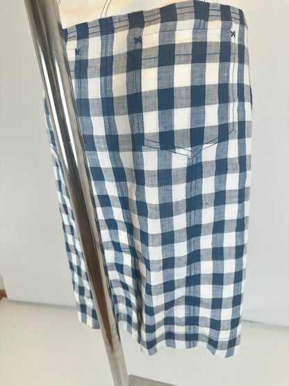 Midi Skirt Trouser Top - White/Blue - S