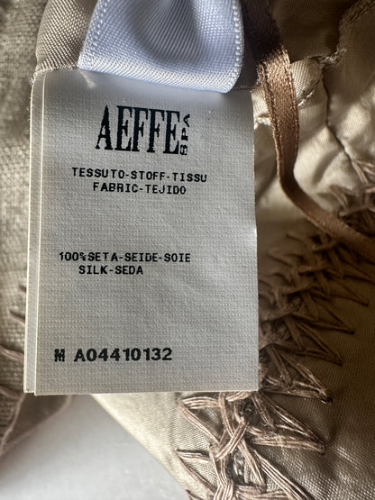 Silk Dress - Floral Print Beige - S