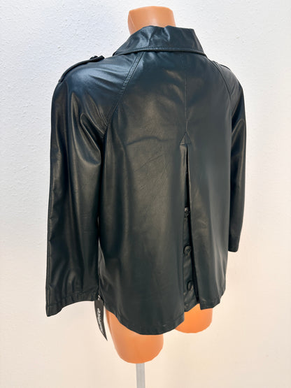 Double-Breasted Leather Jacket - Black - IT 40
