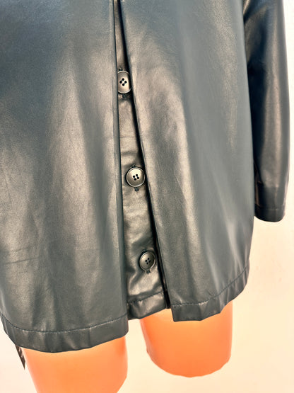 Double-Breasted Leather Jacket - Black - IT 40