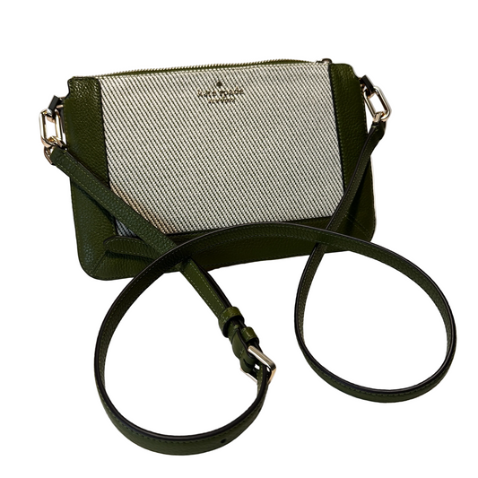 Lena Double Compartment Linen Crossbody green