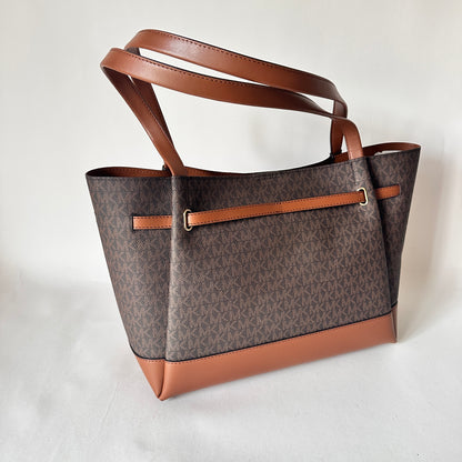 Reed - Large Belted Monogram Tote - Brown