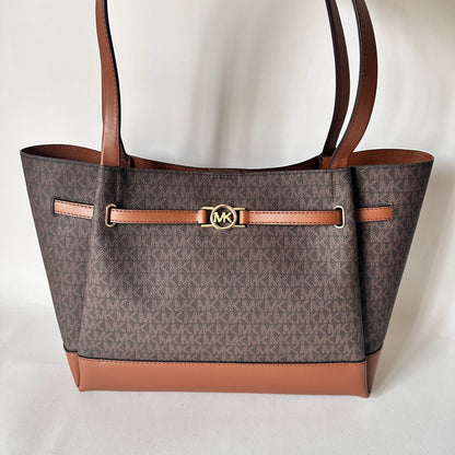 Reed - Large Belted Monogram Tote - Brown