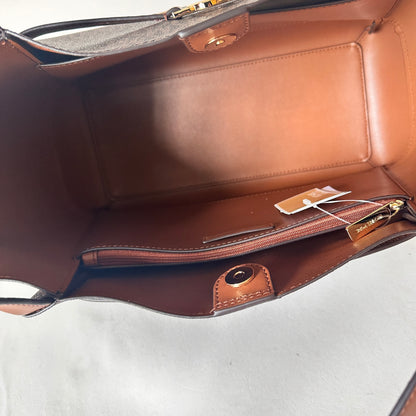 Reed - Large Belted Monogram Tote - Brown