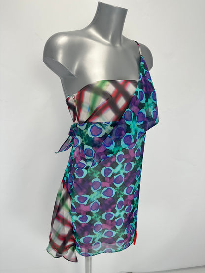 Draped Slip Dress - Purple/Blue/Multi - IT 40