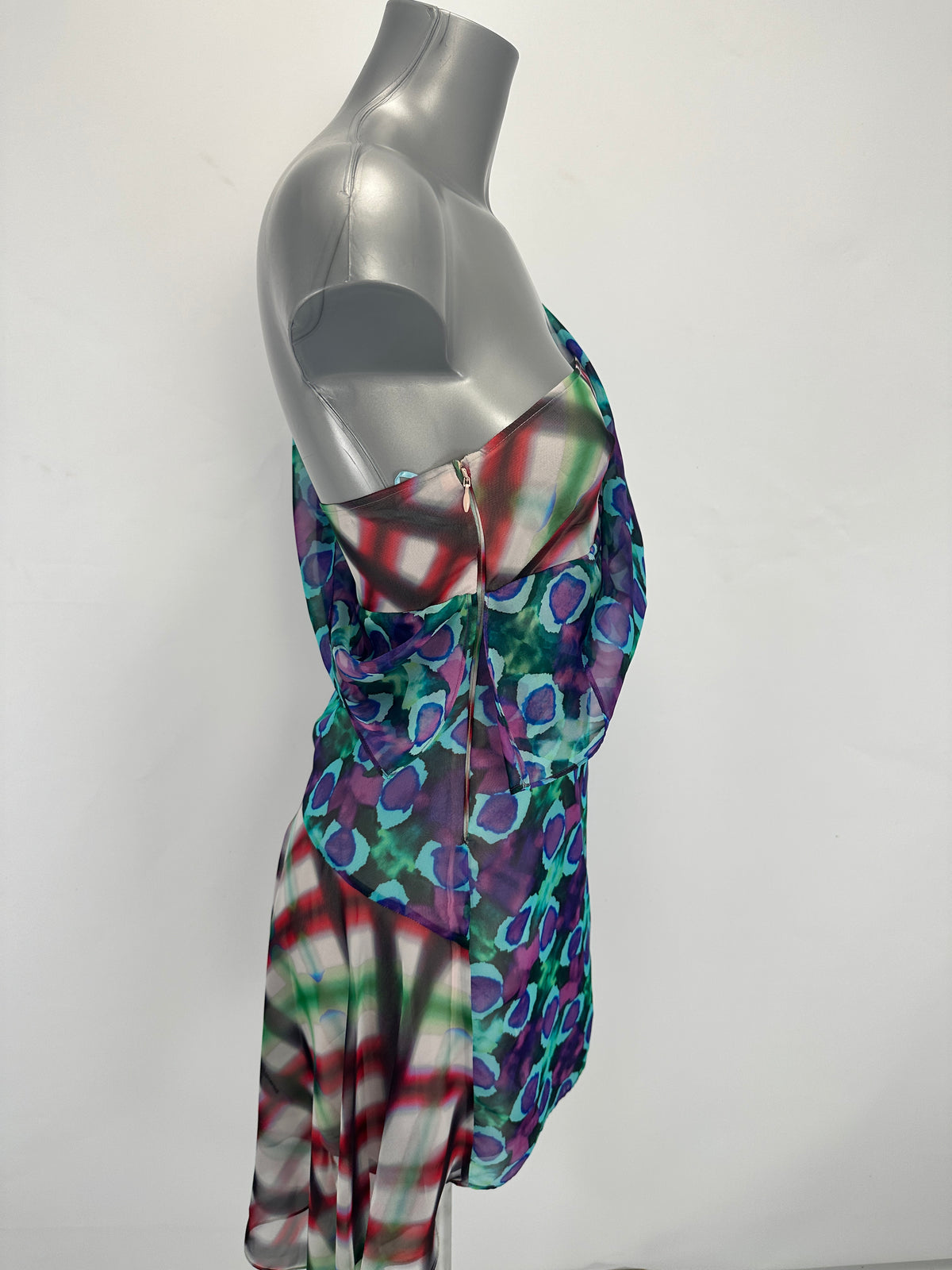 Draped Slip Dress - Purple/Blue/Multi - IT 40