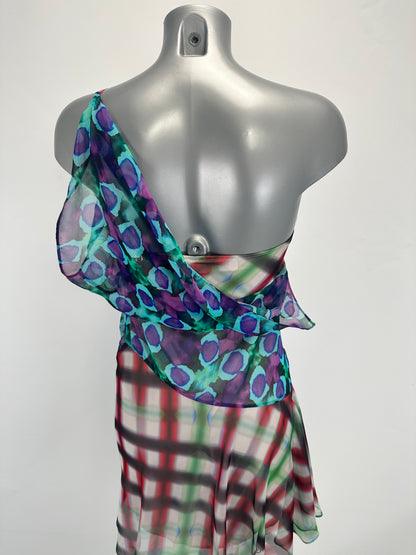 Draped Slip Dress - Purple/Blue/Multi - IT 40