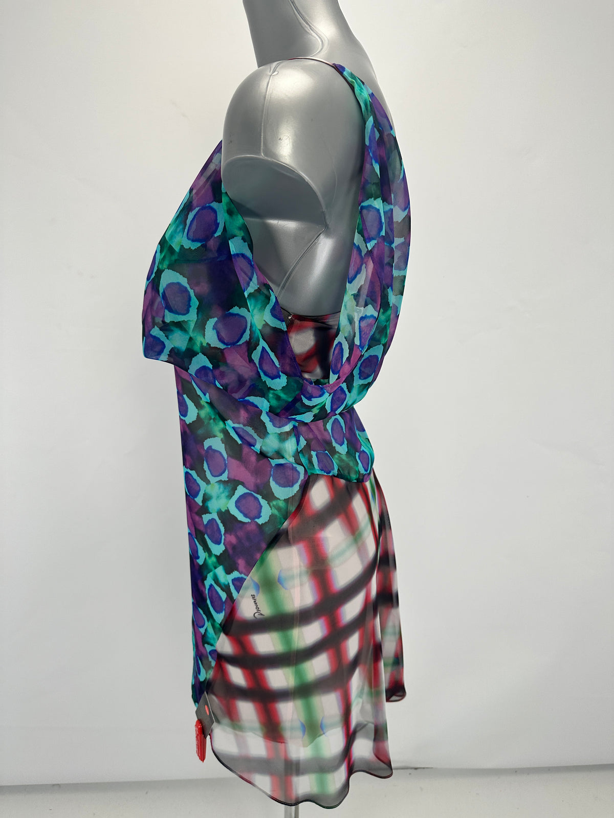 Draped Slip Dress - Purple/Blue/Multi - IT 40