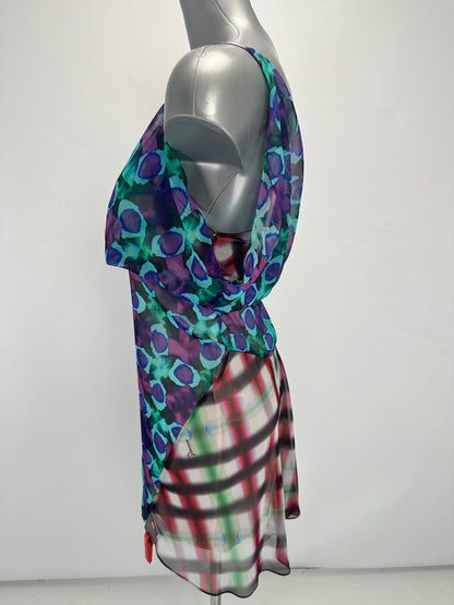 Draped Slip Dress - Purple/Blue/Multi - IT 40