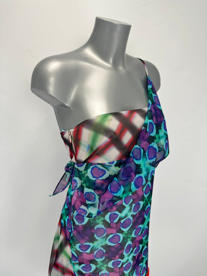 Draped Slip Dress - Purple/Blue/Multi - IT 40