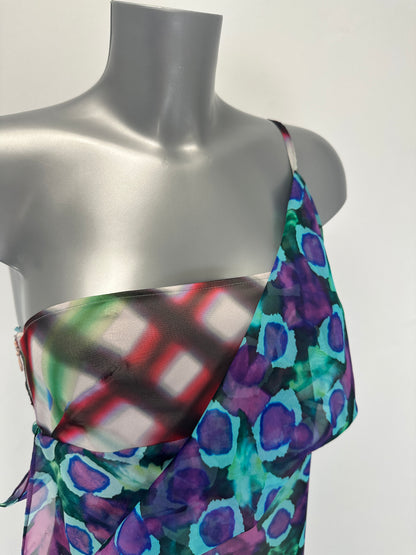 Draped Slip Dress - Purple/Blue/Multi - IT 40