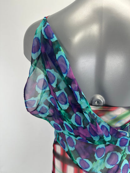 Draped Slip Dress - Purple/Blue/Multi - IT 40