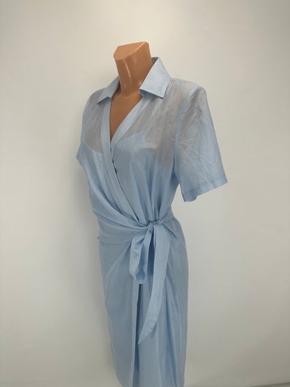 Sheer Wrap Dress - Cashmere Blue - IT 42