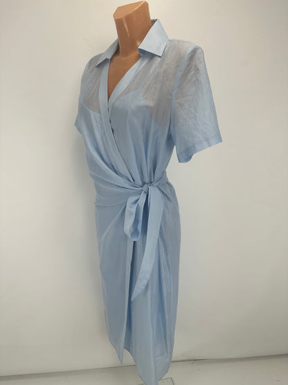 Sheer Wrap Dress - Cashmere Blue - IT 42