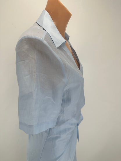 Sheer Wrap Dress - Cashmere Blue - IT 42