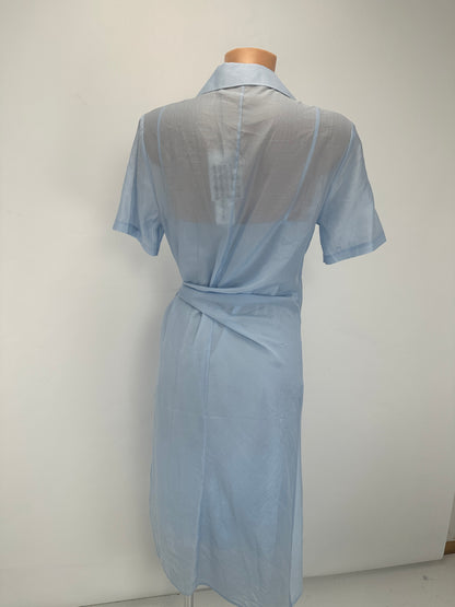 Sheer Wrap Dress - Cashmere Blue - IT 42