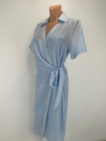 Sheer Wrap Dress - Cashmere Blue - IT 42