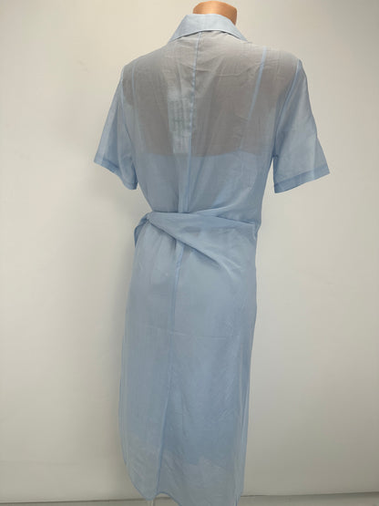 Sheer Wrap Dress - Cashmere Blue - IT 42